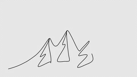 Mountains, one line drawing animation. Video clip with alpha channel. Stock Footage 264903795
