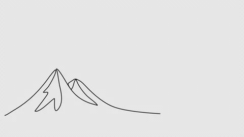 Mountains, one line drawing animation. Video clip with alpha channel. Video stock 268616710