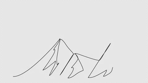 Mountains, one line drawing animation. Video clip with alpha channel. Stock Footage 271735125