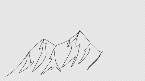 Mountains, one line drawing animation. Video clip with alpha channel. Video stock 273613612