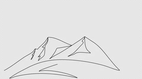 Mountains, one line drawing animation. Video clip with alpha channel. Stock Footage 273616080