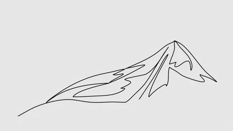 Mountains, one line drawing animation. Video clip with alpha channel. Stock Footage 303516462