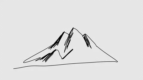 Mountains, one line drawing animation. Video clip with alpha channel. Stock Footage 310268085