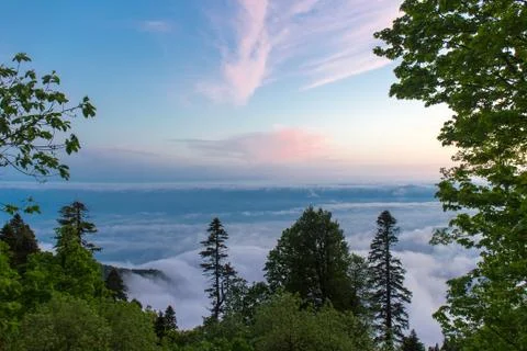 Mountains over the clouds Stock Photos