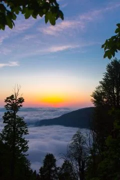 Mountains over the clouds Stock Photos