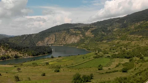 Mountains over lake 스톡 동영상 94049945