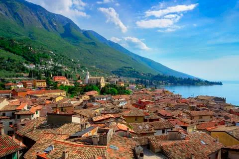 Mountains over the rooftops 写真素材