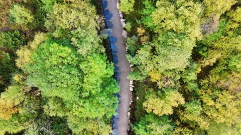 Mountains Path to the Mysterious Mountain Hole Norway fly over drone 4K Stock Footage 287207239