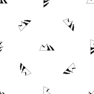 Mountains pattern seamless black Stock Illustration