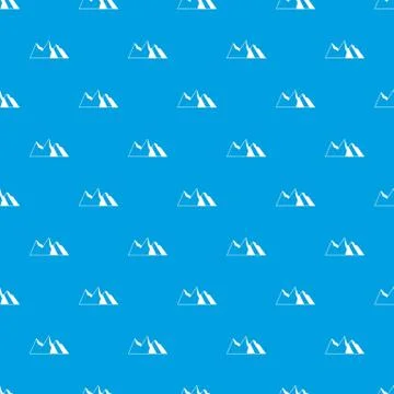 Mountains pattern seamless blue Stock Illustration