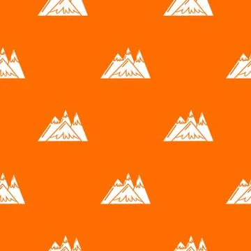 Mountains pattern vector orange Stock Illustration