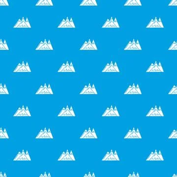 Mountains pattern vector seamless blue Stock Illustration