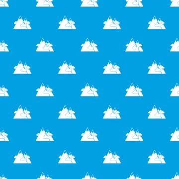 Mountains pattern vector seamless blue Stock Illustration
