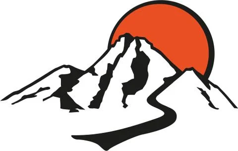 Mountains peak retro style Stock Illustration