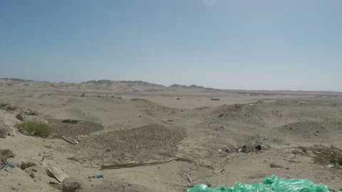 Mountains of plastic trash are in the desert Stock Footage 106010604
