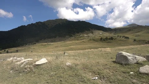 Mountains of the Pyrenees in the Valley of Aran in summer Stock-Footage 97744370