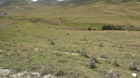 Mountains of the Pyrenees in the Valley of Aran in summer Stock Footage 97744962