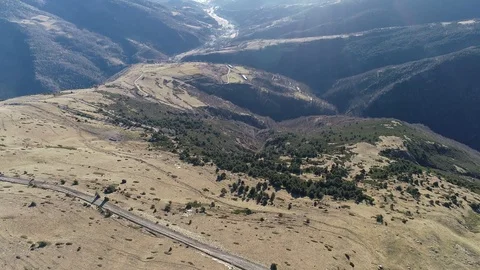 Mountains of the Pyrenees without snow Stock Footage 100677976