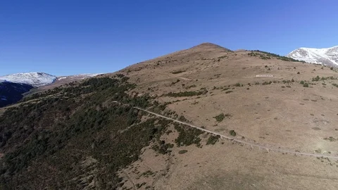 Mountains of the Pyrenees without snow Stock Footage 100678018