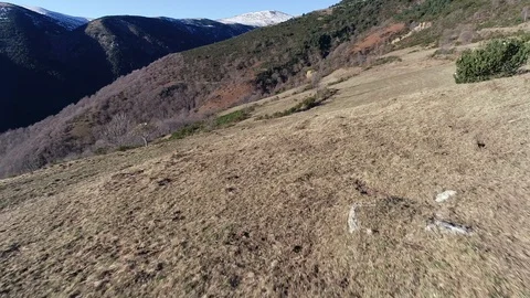 Mountains of the Pyrenees without snow Stock Footage 100678023
