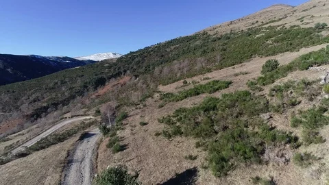 Mountains of the Pyrenees without snow Stock Footage 100678126