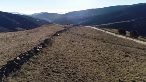 Mountains of the Pyrenees without snow Stock Footage 100678139