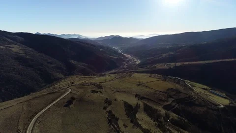 Mountains of the Pyrenees without snow Stock Footage 100678140