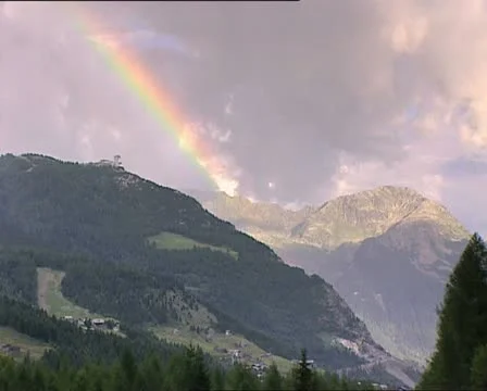MOUNTAINS with raimbow close Stock Footage 12406664