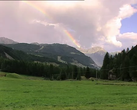 MOUNTAINS with raimbow full Video stock 12406532