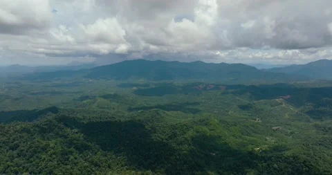 Mountains with rainforest and clouds. Borneo, Malaysia. Stock Footage 236635208