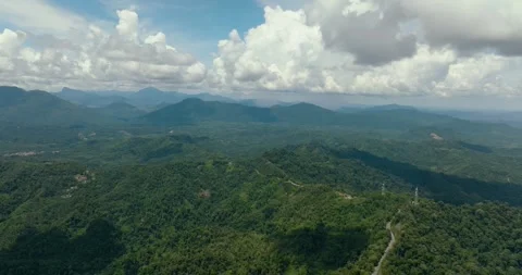 Mountains with rainforest and clouds. Borneo, Malaysia. Stock Footage 322041748