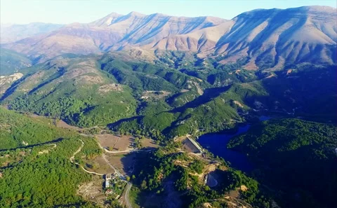 Mountains range in albania from drone flight 動画素材 137666571
