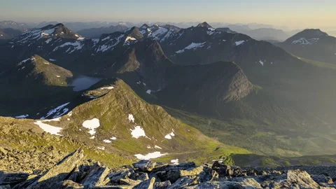 Mountains in the rays of the setting sun Stock Footage 250431962