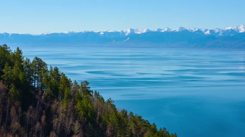 Mountains reflected in the lake Stock Footage 63302394