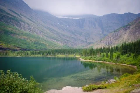 Mountains Reflected In A Lake. Stock Photos