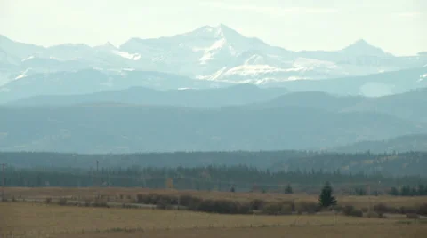 Mountains Rising from Prairies Stock Footage 31821517