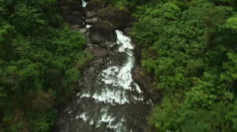 Mountains, river, and jungle from the air Stock Footage