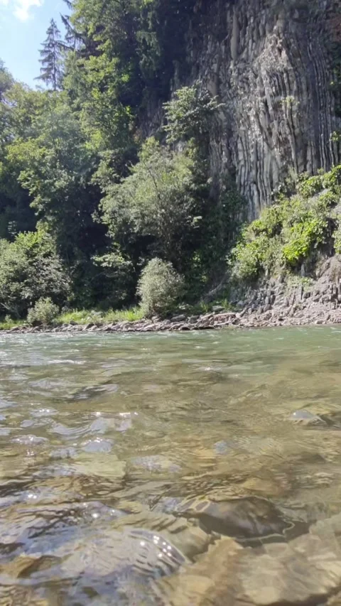 Mountains river clear water close up Stock Footage 168080982