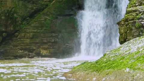 Mountains river waterfall rocks Video stock 203946022