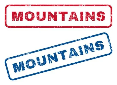 Mountains Rubber Stamps Stock Illustration