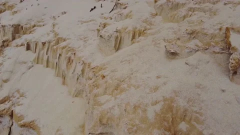 Mountains of sand that crumble from the wind Stock Footage 158278340