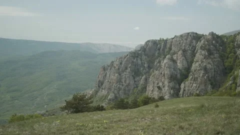 Mountains, sea, fields and forests of Crimea Stock Footage 159091983