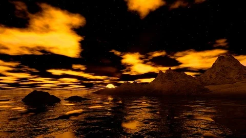 Mountains at sea. Time lapse Stock Footage 72417420
