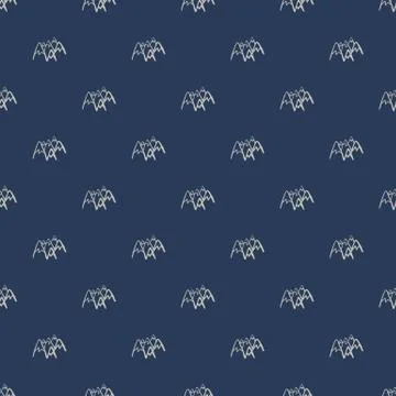 Mountains seamless pattern on blue background. White peak rock endless wallpa Illustrazione stock