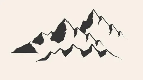 Mountains silhouettes. Mountains vector, Mountains vector of outdoor design 스톡 일러스트