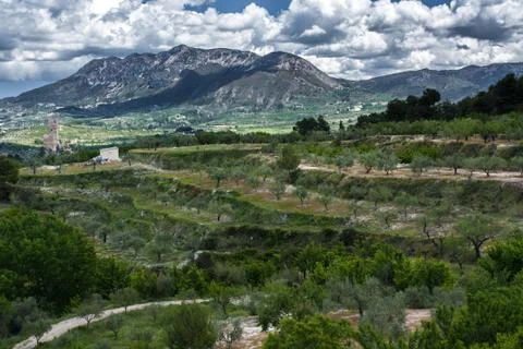 Mountains on sky Stock Photos