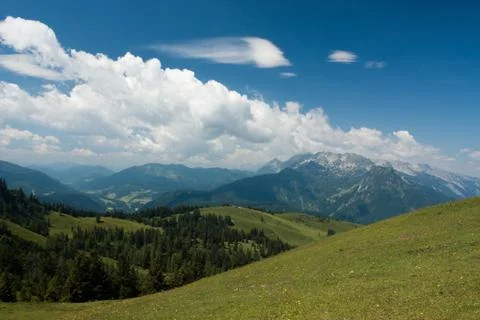 Mountains on sky Stock Photos