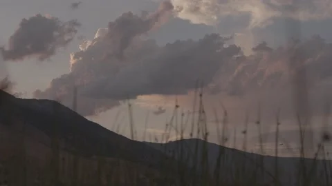 Mountains Slomo Through Grass Stock Footage 167241372