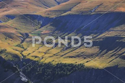 Mountains slope in south of french alps Stock Photos
