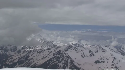 Mountains, snow and clouds Stock Footage 39537681